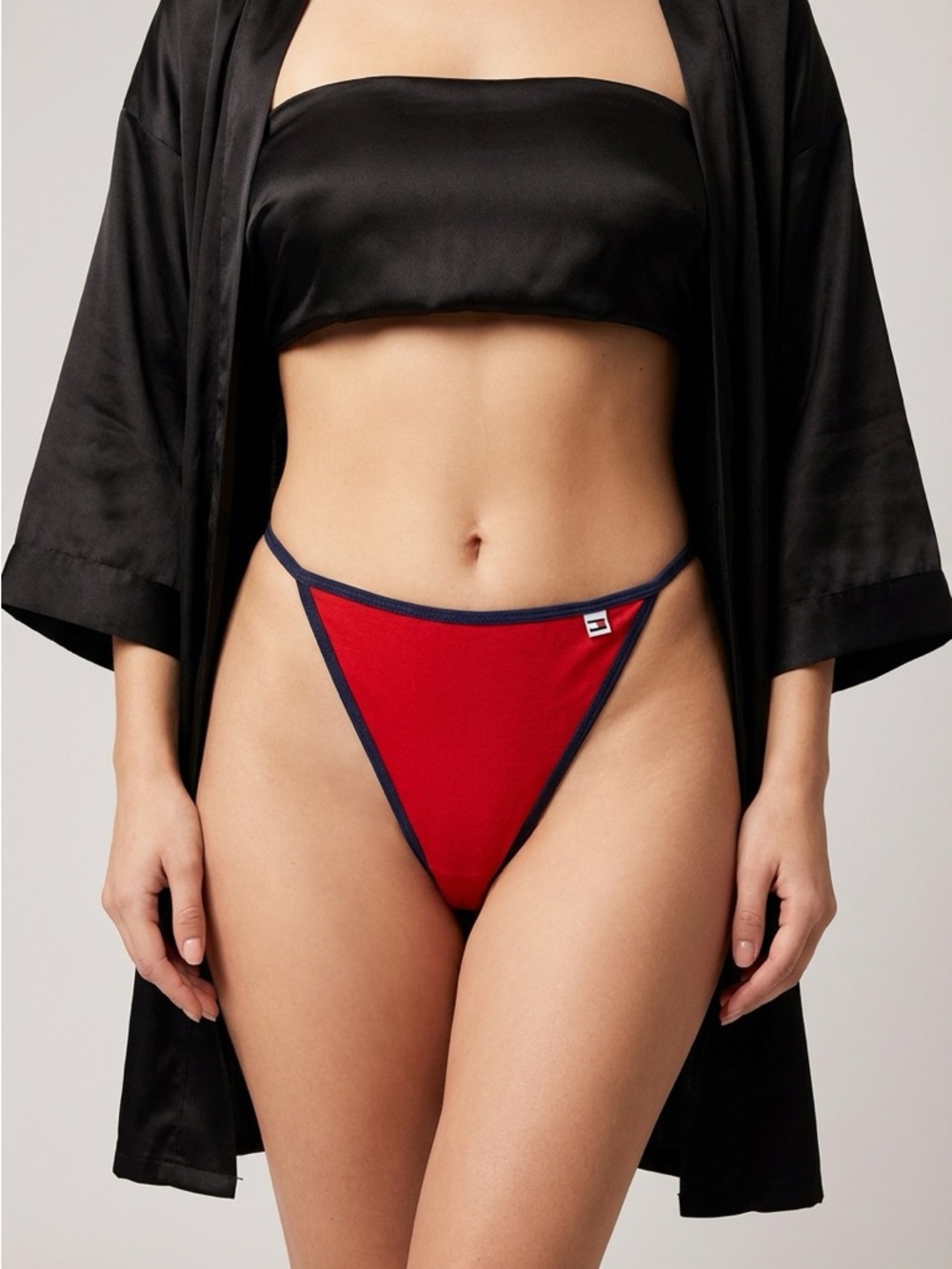 Tommy Hilfiger Red Bikini Brief with Navy Trim